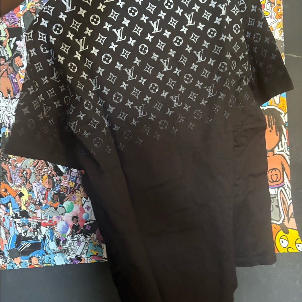 Louis Vuitton Black and White Monogram Tee
